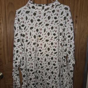 Fashion Bug Leaf and Berry Print Turtleneck